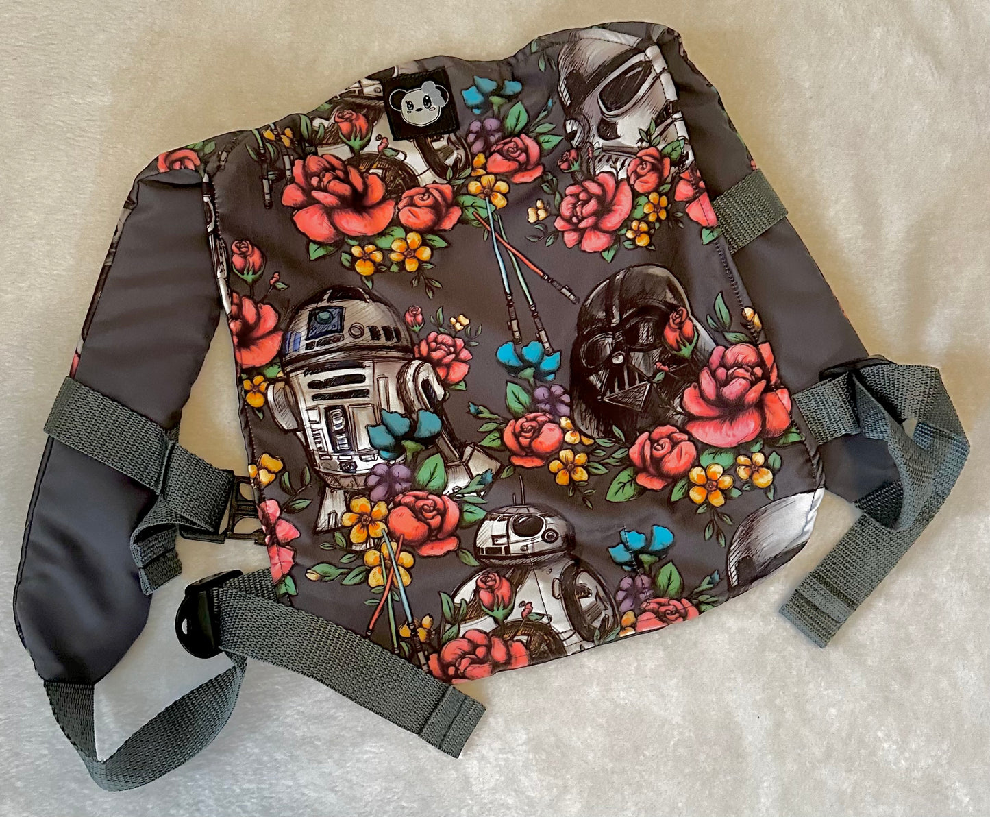 Gray Floral Wars Doll/Toy Carrier